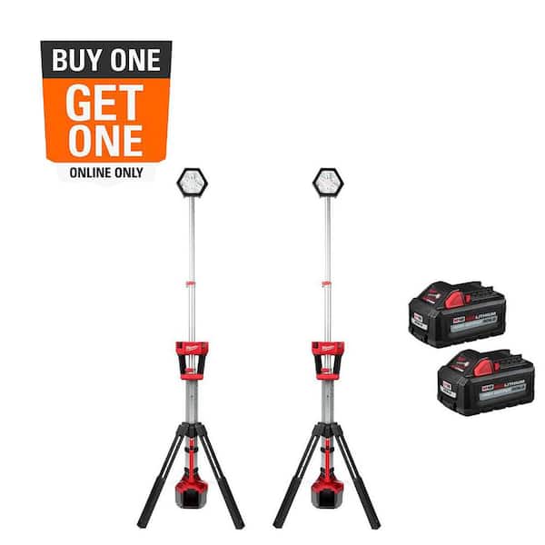 M18 18V Lithium-Ion Cordless Rocket Dual Power Tower Lights with (2) 6.0Ah High Output Batteries