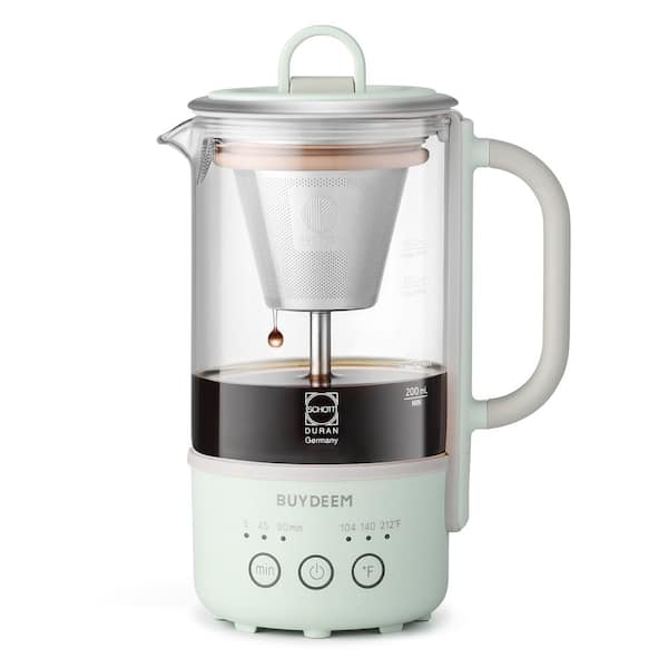 0.6 L Travel Coffee Maker Multi-Functional Electric Kettle with Time Control Auto Keep Warm, 1-Touch Temperature 2-CUP