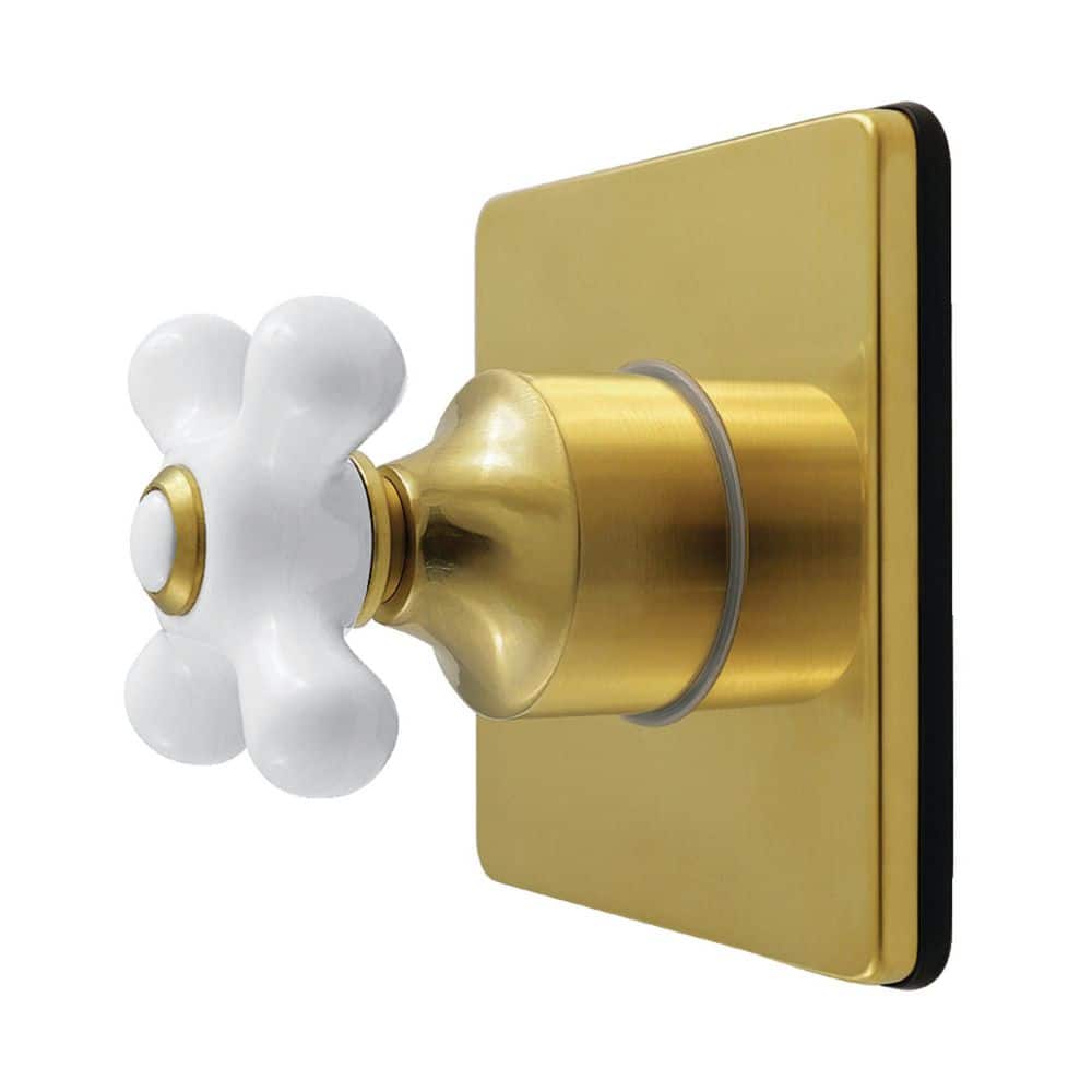 Restoration 3/4 in. Single-Handle 1-Hole Wall Mount 6-Way Diverter Valve with Trim Kit in Brushed Brass price history on PriceWatchPro