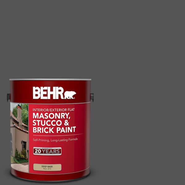 BEHR 1 gal. #PPU25-01 Carbon Copy Flat Masonry, Stucco and Brick Interior/Exterior Paint