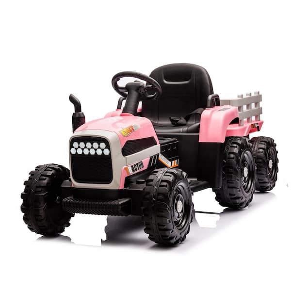 PHNHOLUN 12-Volt Electric Tractor Toy: Remote Control, Adjustable Speed, LED Lights, Safety Belt