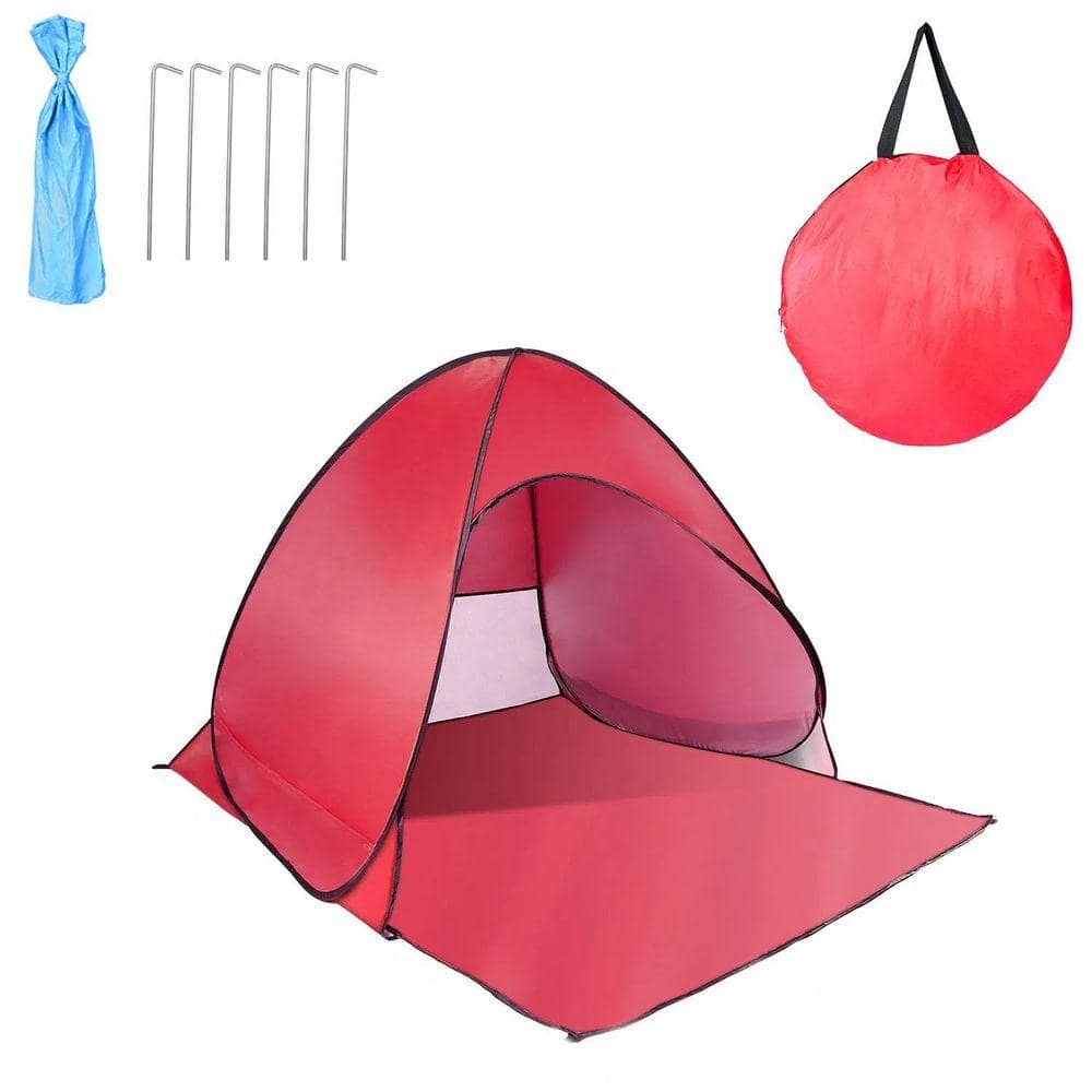 5 ft. x 4 ft. Red Pop Up Beach Tent Sun Shelter Canopy Anti-UV Waterproof for 2-3 Person Outdoor Use price history on PriceWatchPro