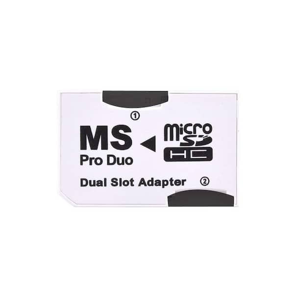 Demarkt Adaptador SDHC A MS Pro Duo Dual Slot Adaptador de Tarjeta de Memoria MicroSD PSP