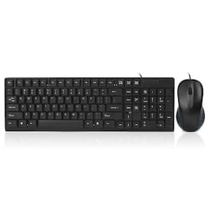 Desktop USB Keyboard and Mouse Combo in Black