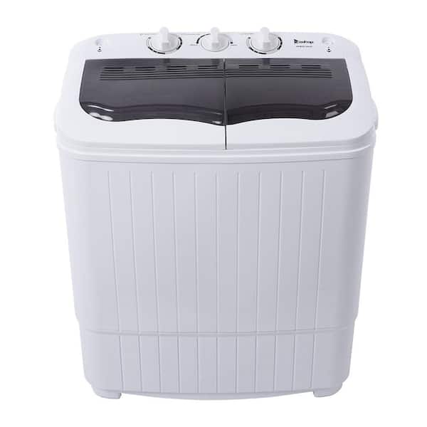 2.14 cu ft. Portable Top Load Washer Semi-Automatic Washing Machine with Drain Pump in White