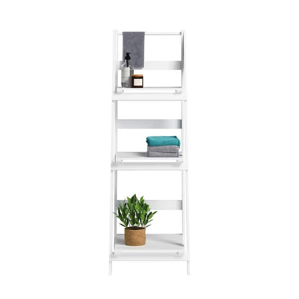3 Shelf Ladder Bookcase 428894, Sauder Cottage Road Collection 3 Shelf Bookcase White