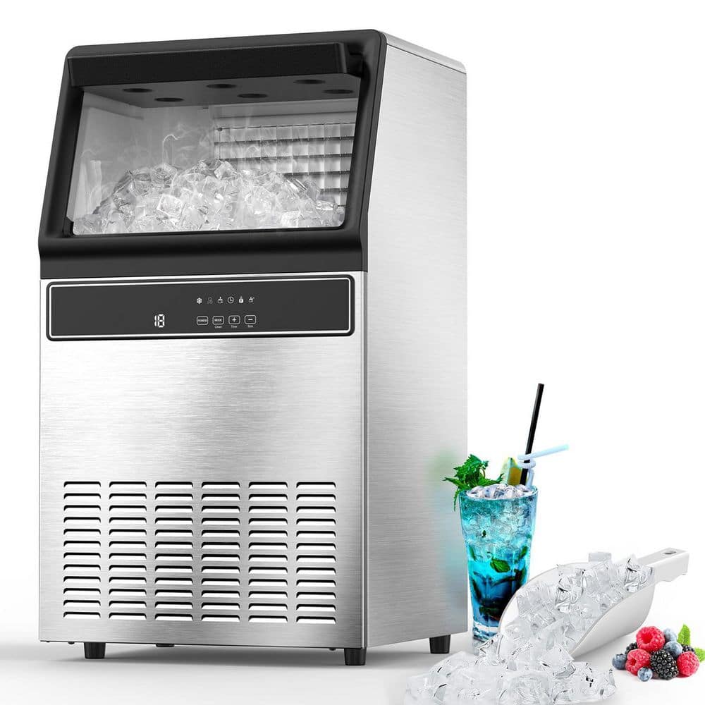 17.52 in. 100 lbs. Freestanding Full Size Ice Maker in Stainless Steel