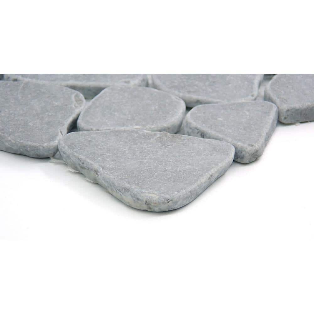 Silver Pebble Stone 12x12 Mosaic Tile