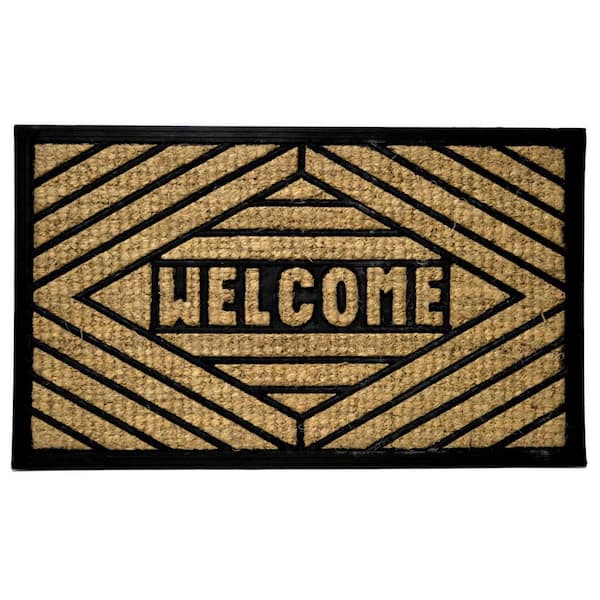HomeRoots Multi-Colored 30 in. x 18 in. Rubber Non-Slip Indoor/Outdoor Door Mat