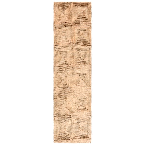 Natural Fiber 2 ft. x 8 ft. Natural Geometric Runner Rug