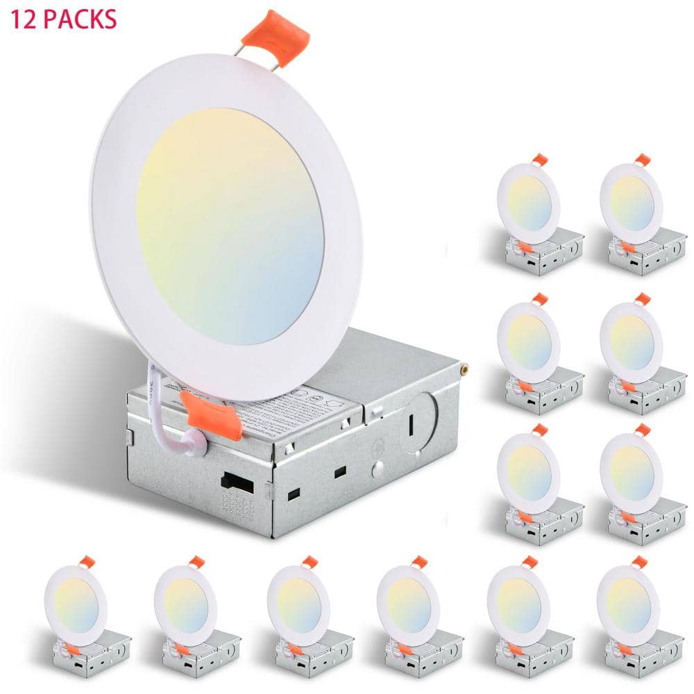 4 in. Ultra Thin LED Recessed Ceiling Light Canless Dimmable Indoor/Outdoor