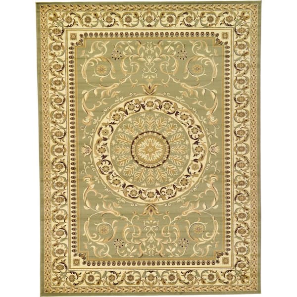 Unique Loom Versailles Napoleon Light Green 9' 0 x 12' 0 Area Rug