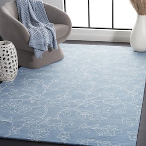 Fifth Avenue Blue/Ivory Doormat 3 ft. x 5 ft. Floral Area Rug