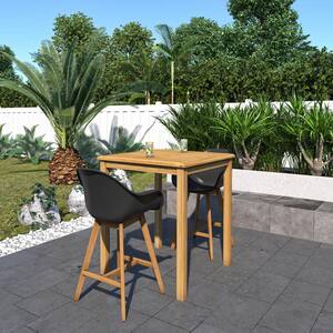 Biter 3-Piece Patio Bistro Set Eucalyptus Wood Ideal for Outdoors and Indoors