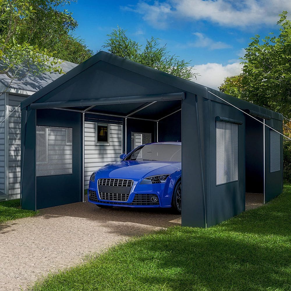 13 ft. x 20 ft. Heavy-Duty Carport-Portable Garage with Roll-Up Windows Removable Sidewalls, Waterproof and UV Resistant price history on PriceWatchPro