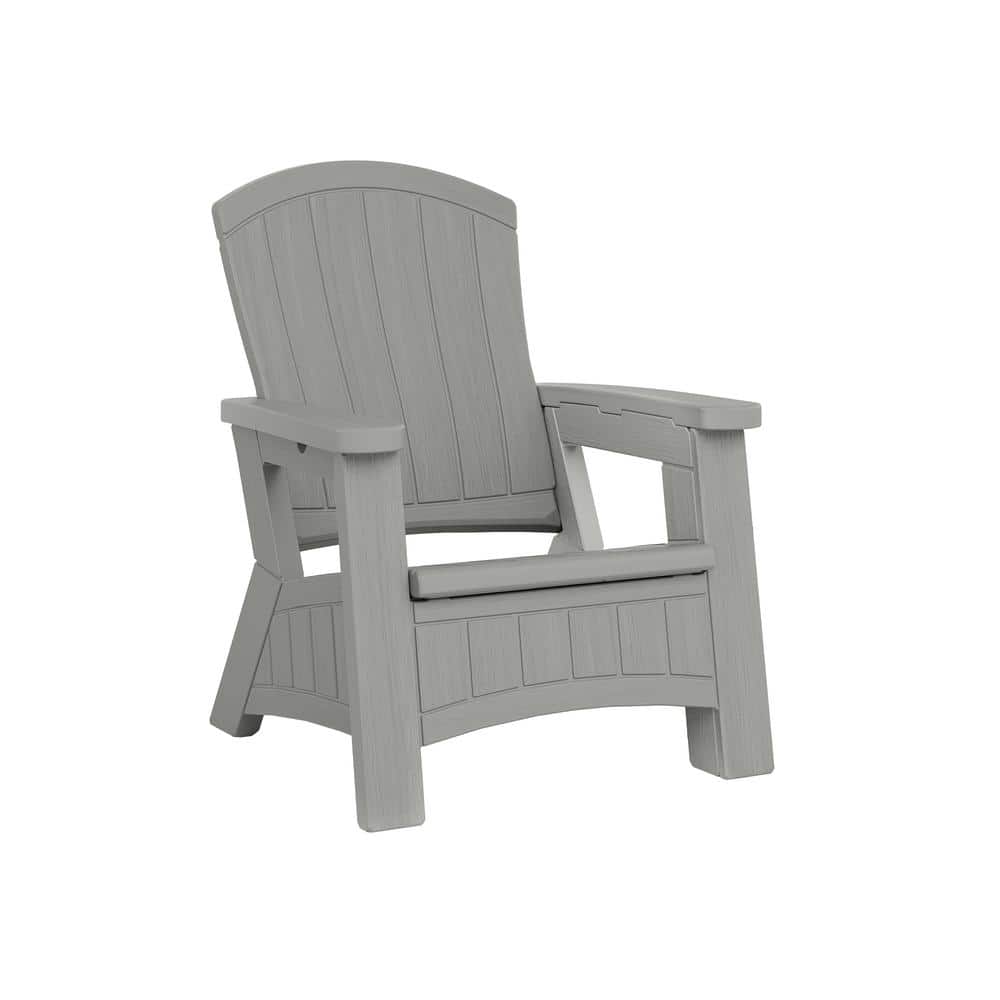Suncast Dove Gray Plastic Adirondack Chair (1Pack) BMAC1000DG The