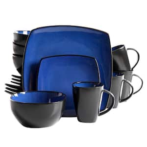 Infinite Glaze 16-Piece Modern Blue Stoneware Dinnerware Set (Service for 4)
