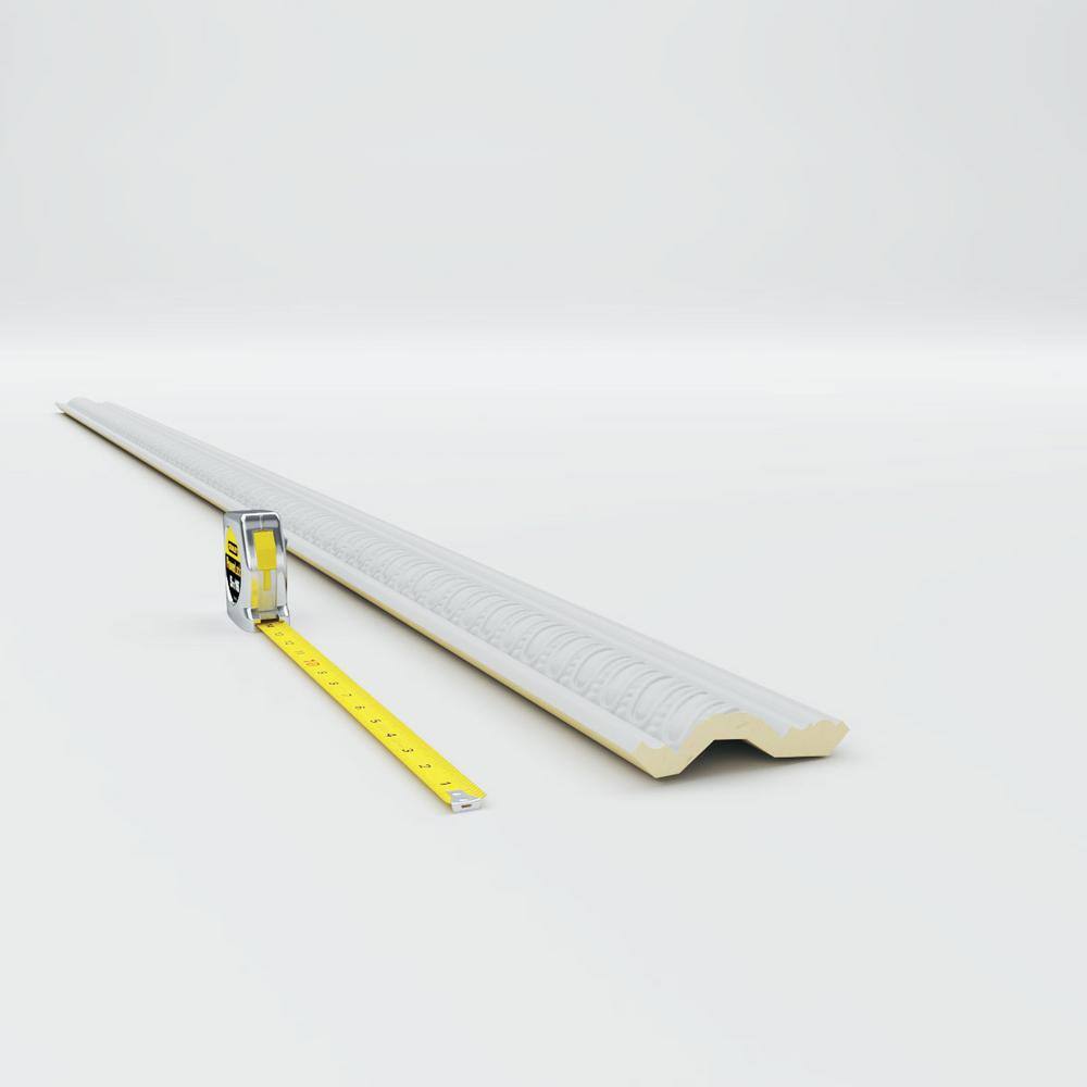 Primed White Polyurethane Beaded Rope Crown Moulding Sample