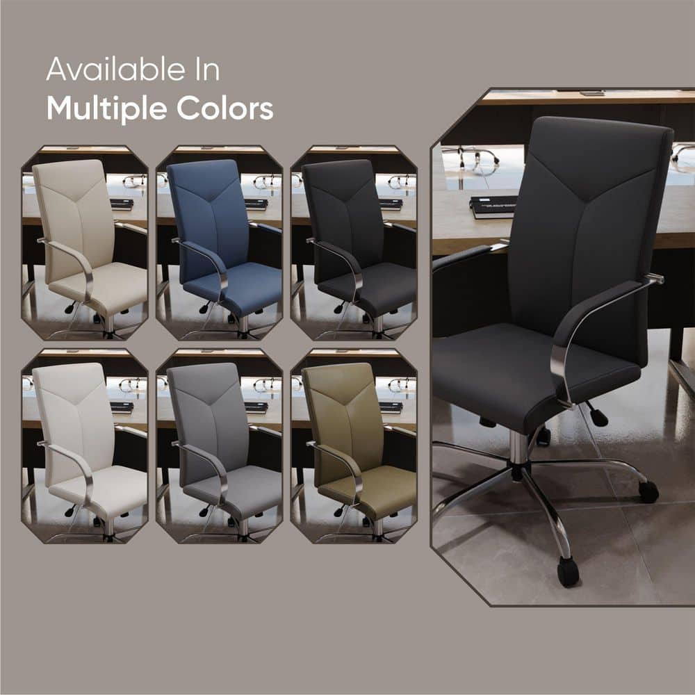 Black High-Back Leather Executive Swivel Office Chair