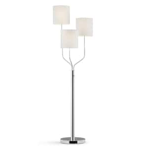 FLORENCE 68 in. Chrome Finish Metal Floor Lamp