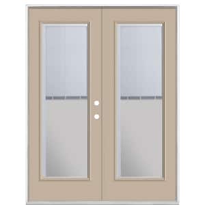 60 in. x 80 in. Canyon View Steel Prehung Left-Hand Inswing Mini Blind Patio Door without Brickmold