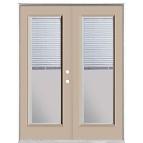 Masonite 60 in. x 80 in. Canyon View Steel Prehung Left-Hand Inswing Mini Blind Patio Door without Brickmold