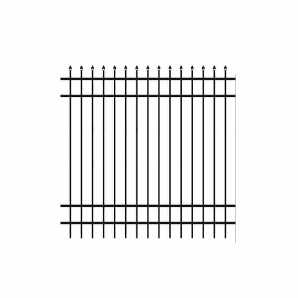 Barrette Outdoor Living Cascade Standard-Duty 6 ft. H x 6 ft. W Black Aluminum Pre-Assembled Fence Panel