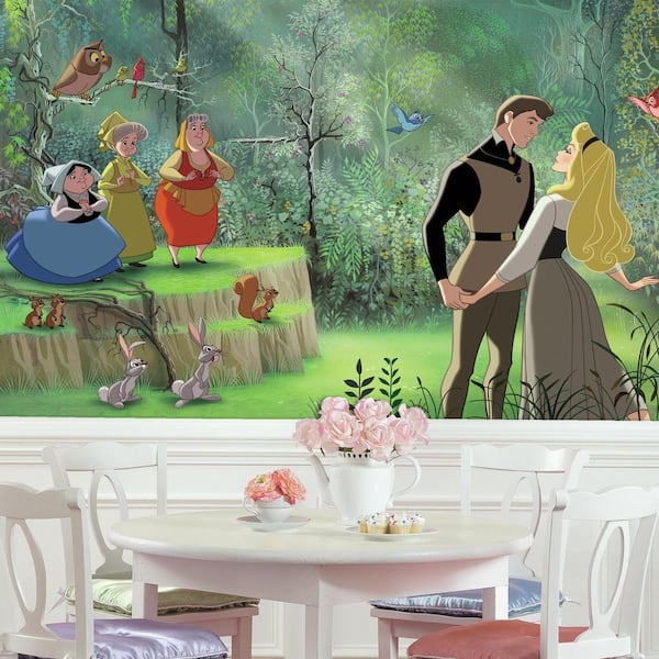 RoomMates 72 in. x 126 in. Disney Princess Sleeping Beauty XL Chair Rail 7-Panel Prepasted Mural