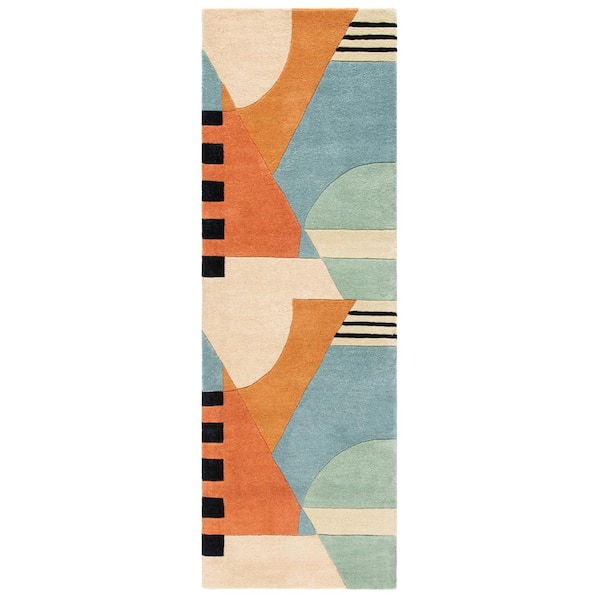 Rodeo Drive Gold 3 ft. x 22 ft. Geometric Runner Rug