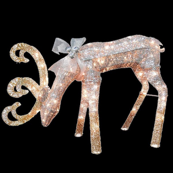 National Tree Company 28 in. Reindeer Decoration with Clear Lights DF