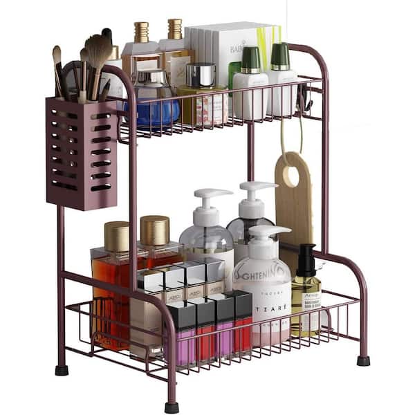 Dyiom 2 Tier Bathroom Countertop Organizer, Stainless Steel Sink Storage  Shelf, Waterproof and Rustproof, B0B3F5FYQ2 - The Home Depot