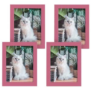 Modern 6 in. x 8 in. Hot Pink Picture Frame (Set of 4)
