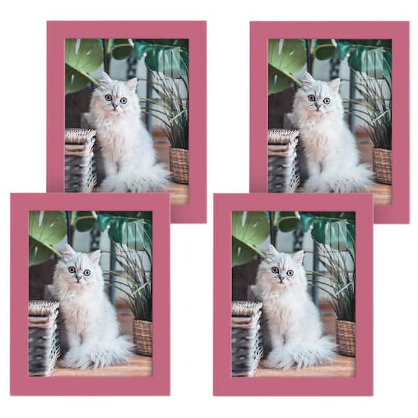 Wexford Home Modern 6 in. x 8 in. Hot Pink Picture Frame (Set of 4)