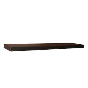 Home Basics Wood Floating Shelf with Key Hooks in Black HDC94950 - The Home  Depot