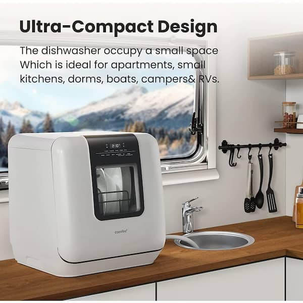 Comfee 16.5-in Portable Countertop Dishwasher (Black), 62-dBA in