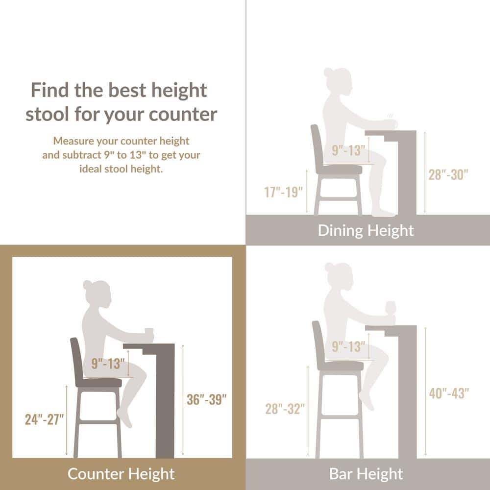 Set of 2 Gray Upholstered Wood Counter Height Barstools
