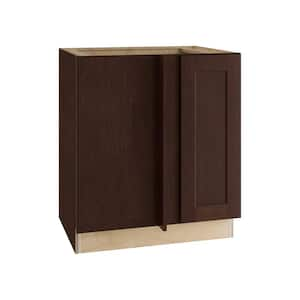 Newport 30 in. W x 24 in. D x 34.5 in. H Assembled Plywood Blind Base Kitchen Cabinet in Manganite with Soft Close LH