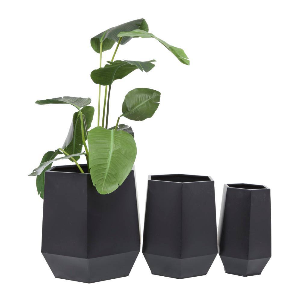 Extra Large Black Iron Round Modern Planter