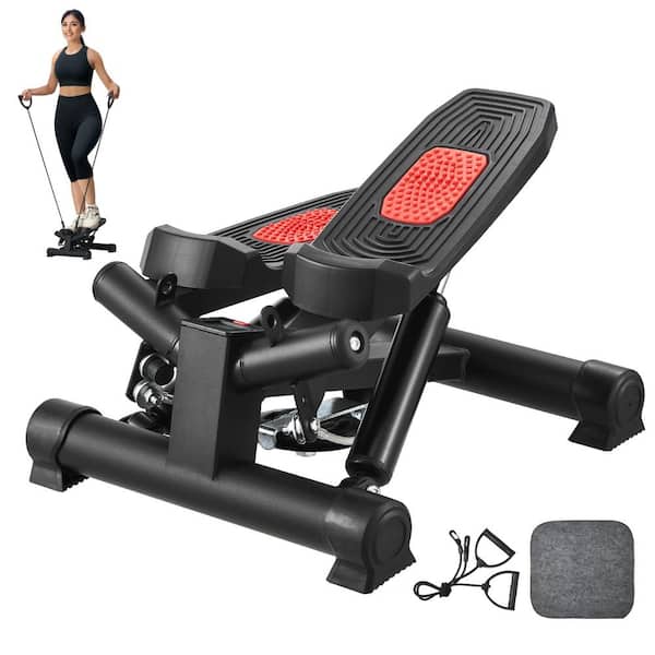 Stair Stepper Mini Stepper for Exercise at Home Hydraulic Fitness Twist Stepper with Resistance Bands LCD Monitor