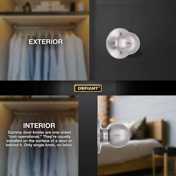 Defiant Saturn Stainless Steel Dummy Door Knob 32T3640B - The Home