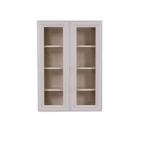 Princeton Assembled 27 in. x 42 in. x 12 in. Wall Mullion Door Cabinet with 2 Doors 3 Shelves in Creamy White Glazed