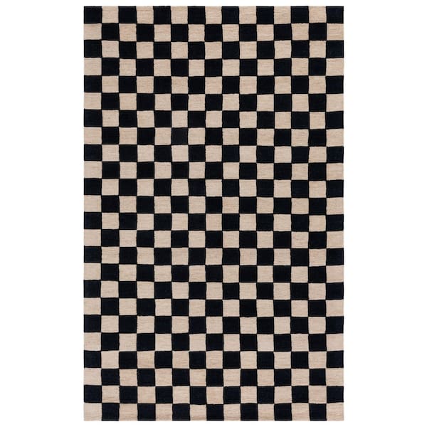 Martha Stewart 5 ft. x 8 ft. Black/Beige Geometric Area Rug