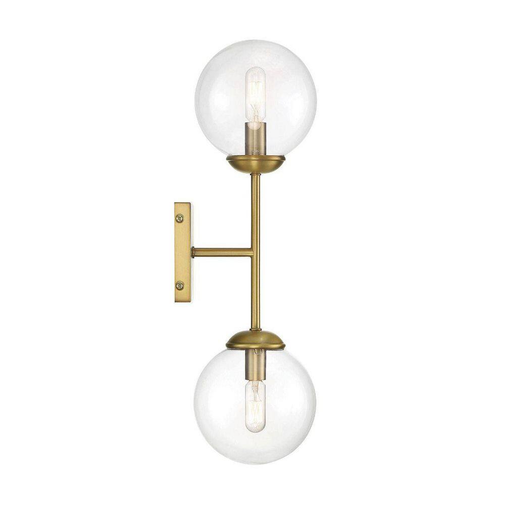 Transitional Globe-Shaded Brass Wall Sconce, Dimmable