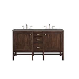 Addison 60 in. W x 23.5 in.D x 35.5 in. H Double Bath Vanity in Mid Century Acacia with Quartz Top in Grey Expo