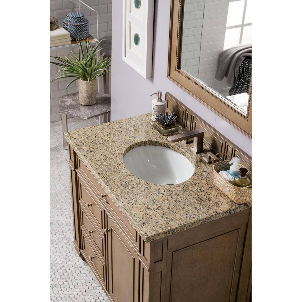 James Martin Vanities Bristol 36 In Double Vanity In Whitewashed Walnut With Granite Vanity Top In Santa Cecilia With White Basin 157 V36 Ww 3odsc The Home Depot