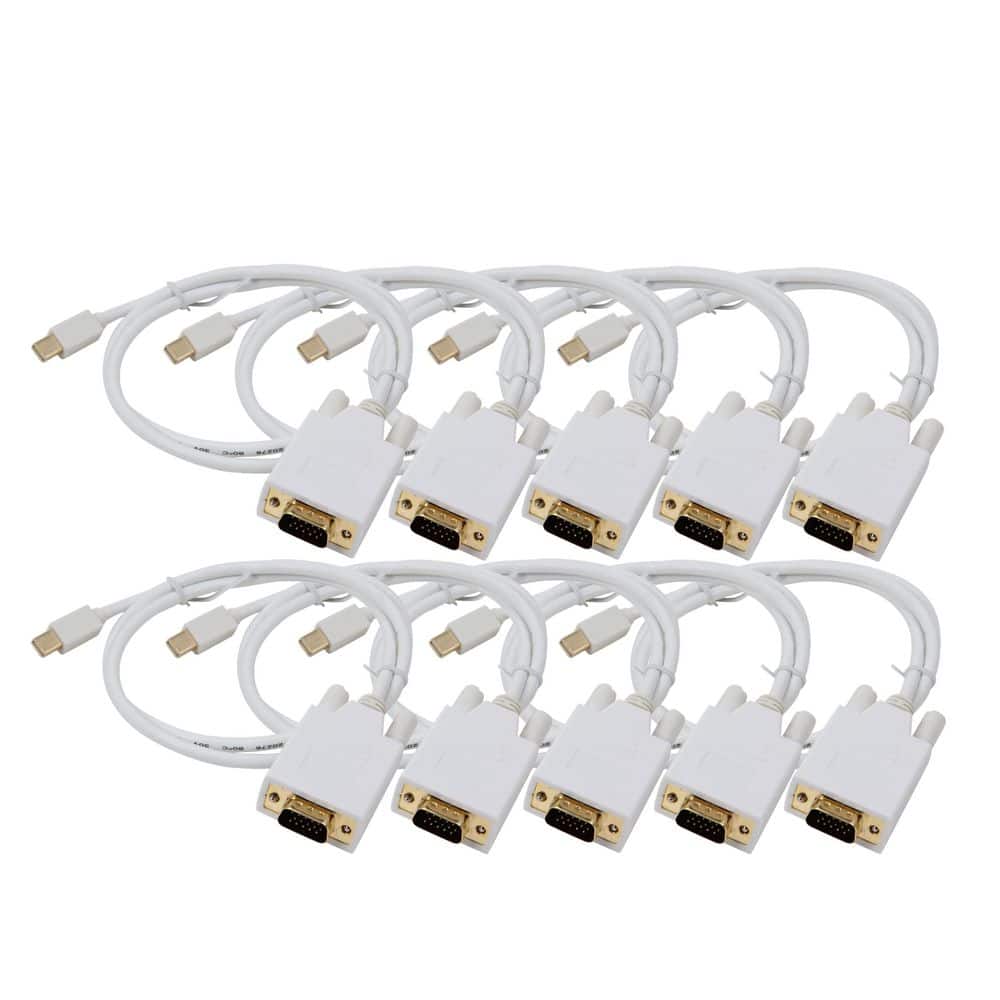 6 Feet Mini Display Port to VGA (32AWG) Cable White 10-Pack price history on PriceWatchPro