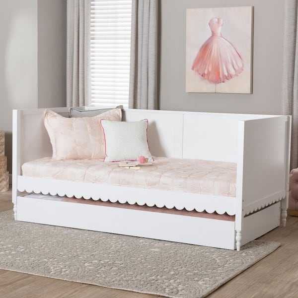 Roni White Twin Daybed with Trundle