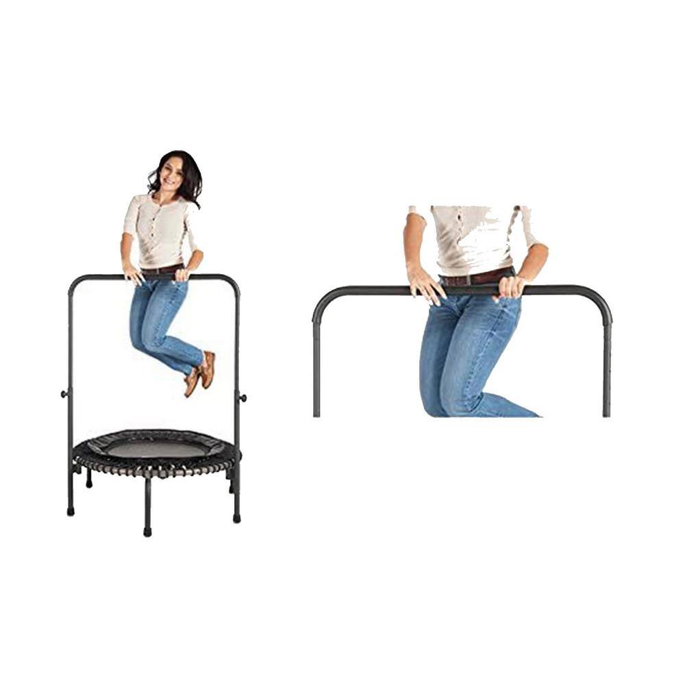 39-Inch Black Steel Round Fitness Rebounder Mini Trampoline