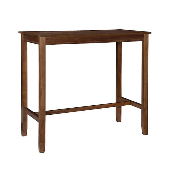Linon Home Decor Concord Rustic Brown Wood Top 47.25 in. 4-Leg Dining Table Seats 4