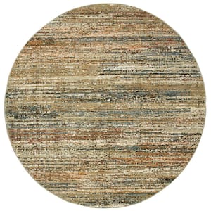 Audrey Gold/Green 8 ft. x 8 ft. Round Abstract Area Rug